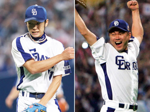 浅尾（左）と岩瀬
