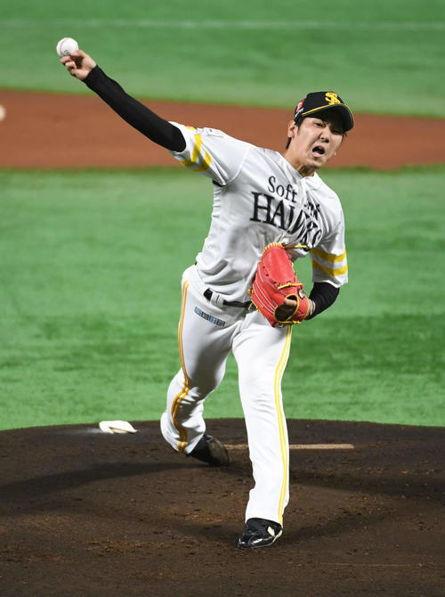 ソフトバンク石川柊太（2020年3月5日撮影）