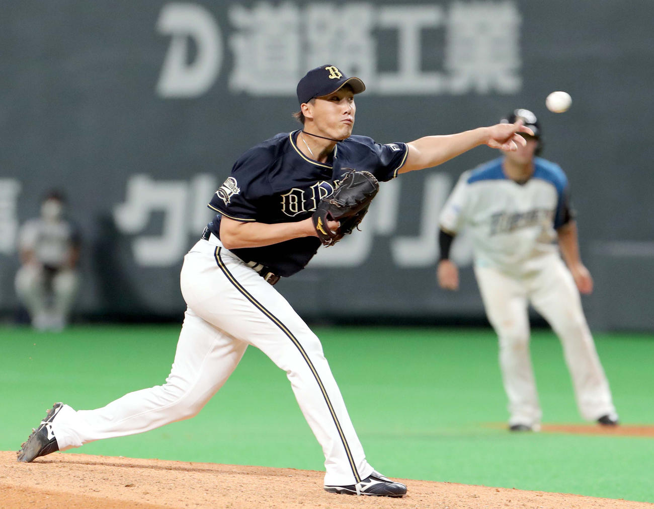 31日、日本ハム戦の6回途中から登板しプロ初勝利を挙げたオリックス斎藤綱記