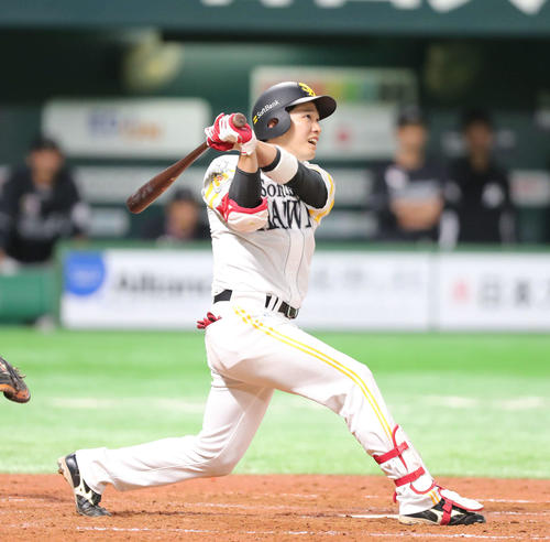 ソフトバンク栗原陵矢（2020年3月21日撮影）