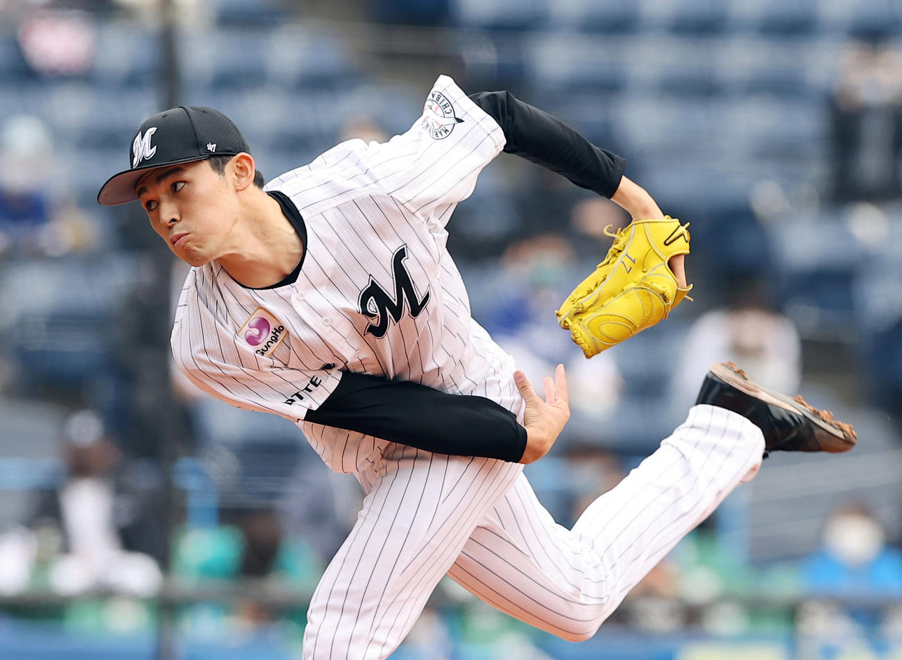 12日中日戦の6回に2番手で登板したロッテ佐々木朗希