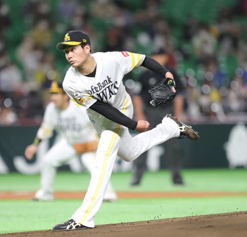 ソフトバンク対DeNA　ソフトバンク先発・武田（撮影・梅根麻紀）