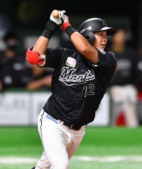 ロッテ佐藤都志也（2021年8月21日撮影）