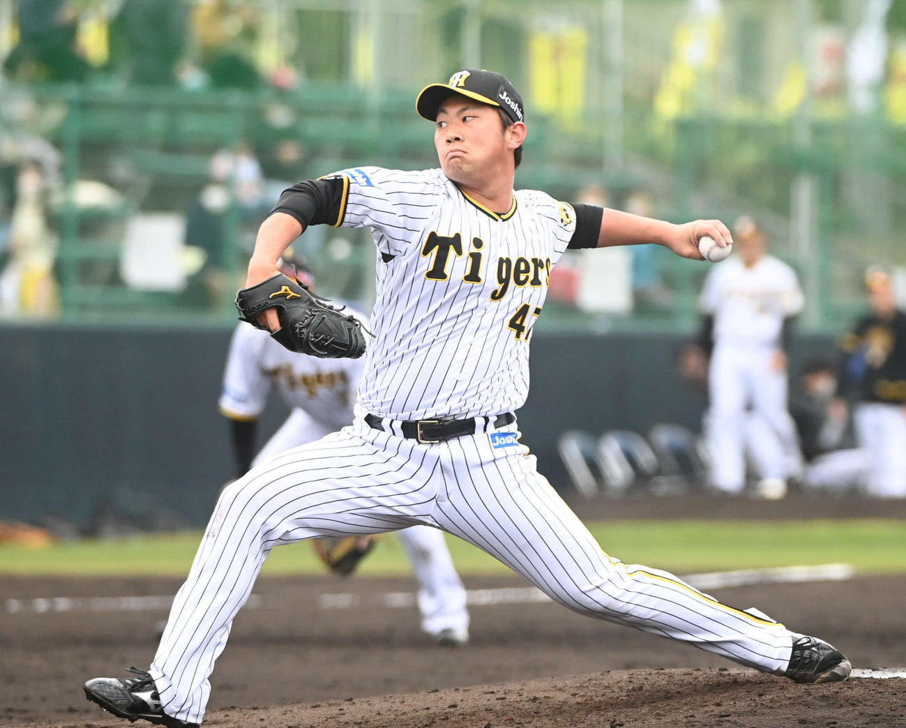 阪神対中日　3回表、阪神2番手で登板する桐敷（撮影・森本幸一）