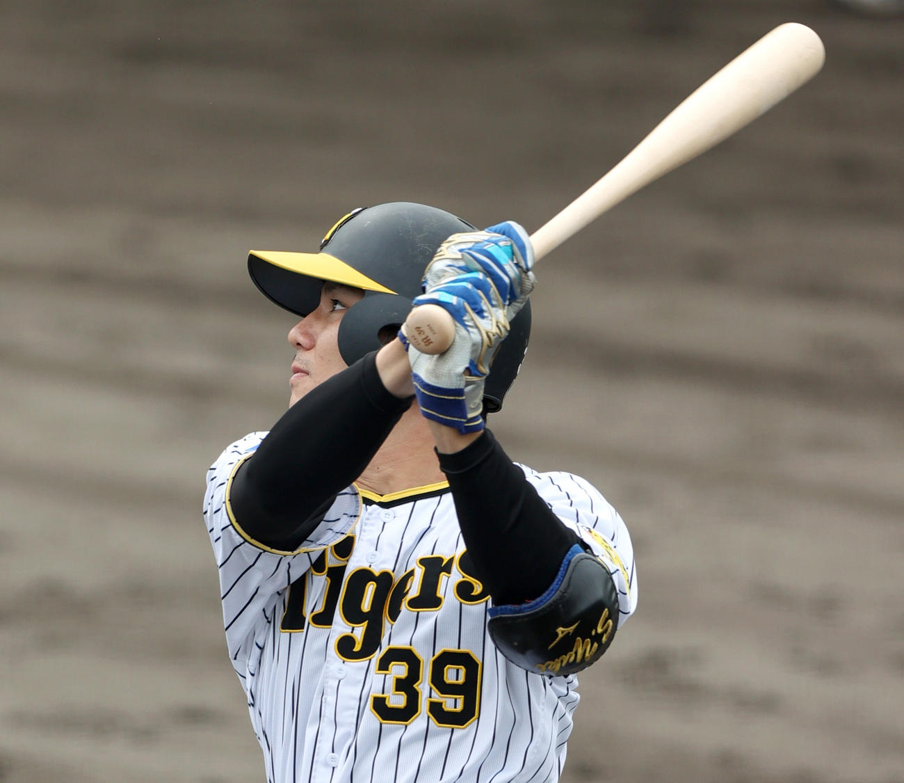 阪神栄枝裕貴（2022年4月27日撮影）