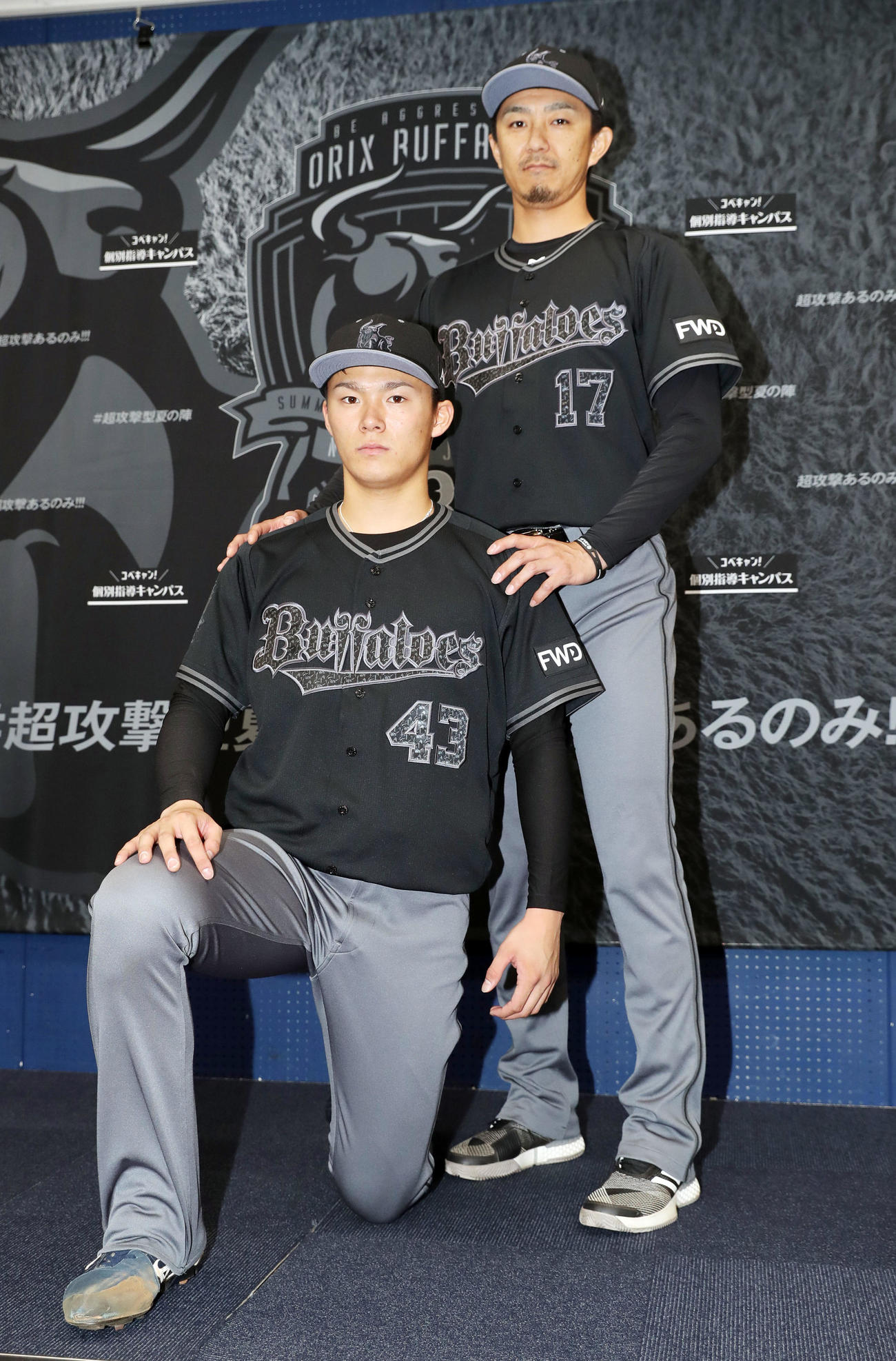 増井浩俊（右）と山本由伸（2019年6月16日撮影）