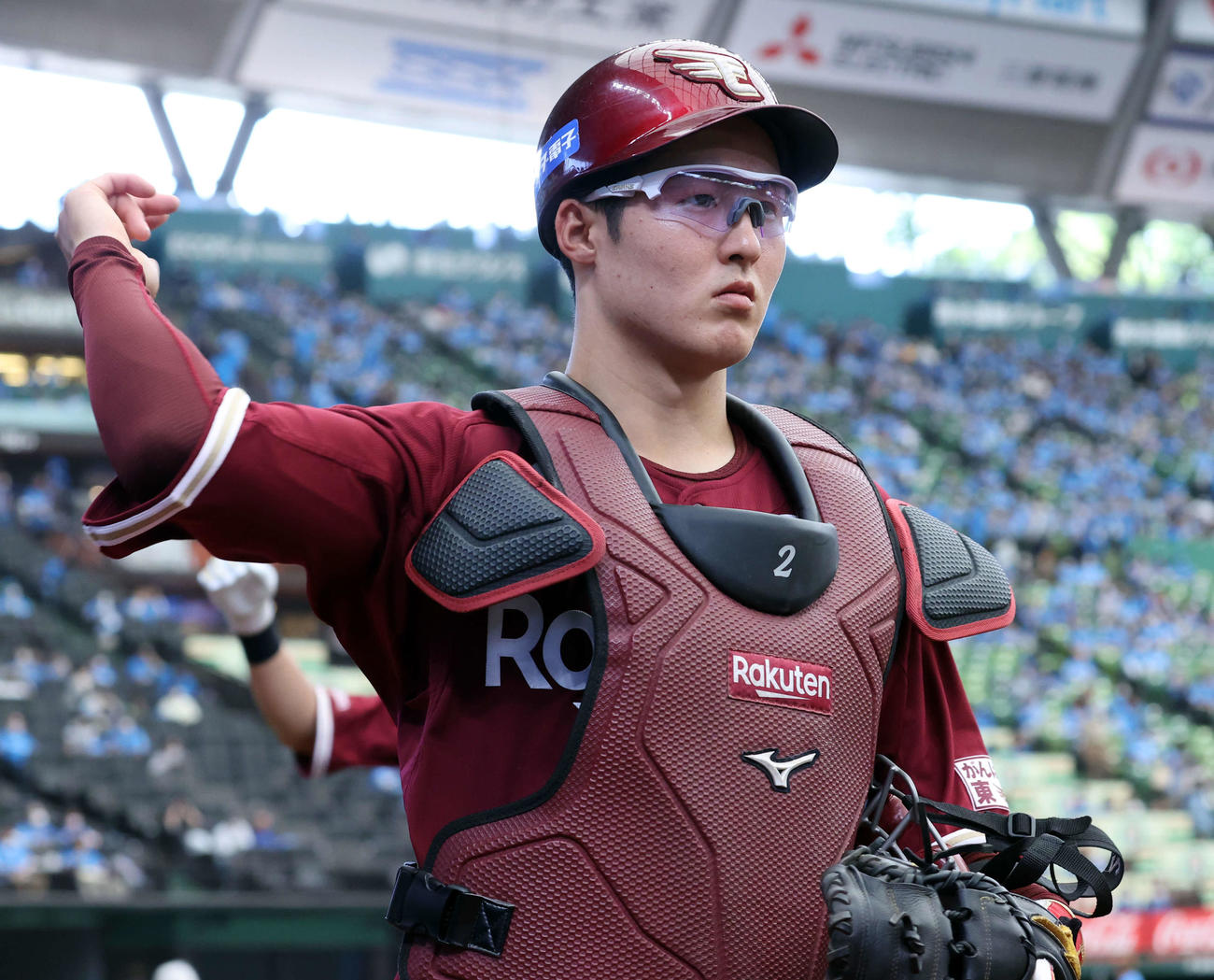 涌井が期待している楽天太田（2022年4月23日撮影）