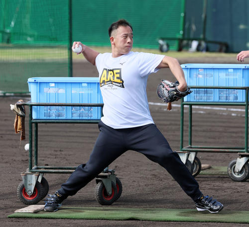 阪神谷川昌希打撃投手（2023年1月29日撮影）