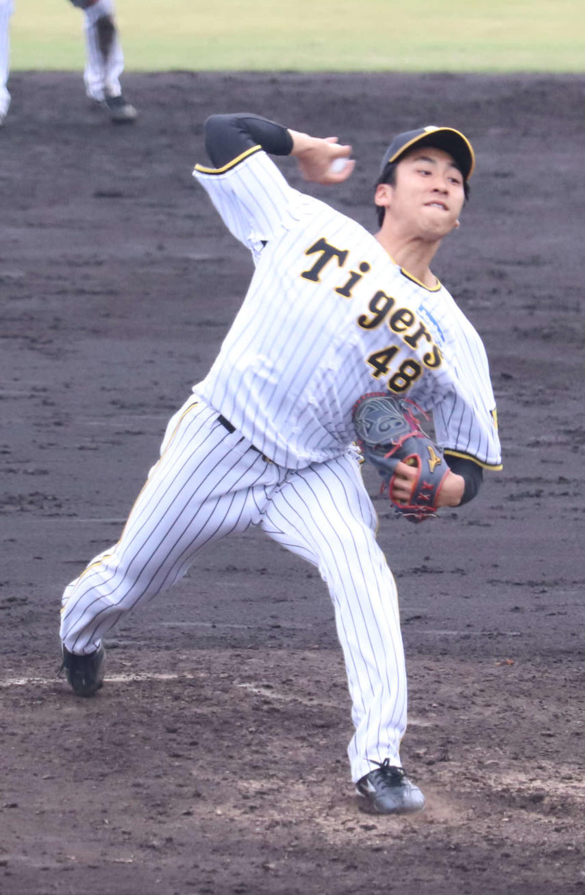 2023年4月12日、ウエスタン・リーグ中日戦で公式戦初登板した阪神茨木秀俊