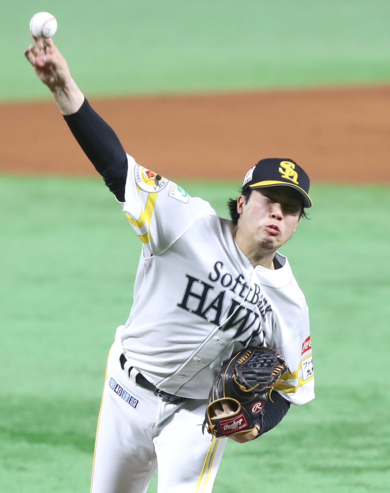 ソフトバンク対ロッテ　先発・藤井（撮影・冨田成美）