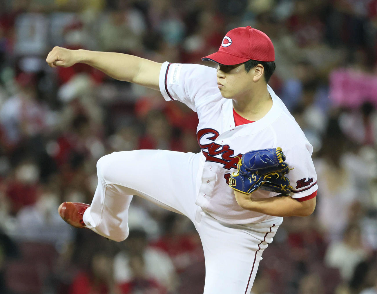 7月6日、阪神戦で登板した広島矢崎拓也