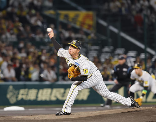 阪神村上頌樹（2023年10月18日撮影）