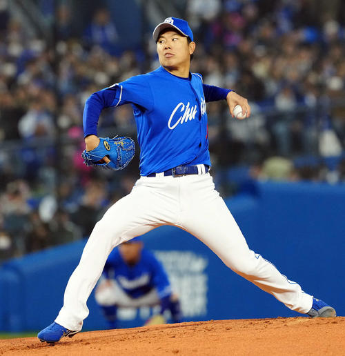 中日松葉貴大（2024年4月10日撮影）