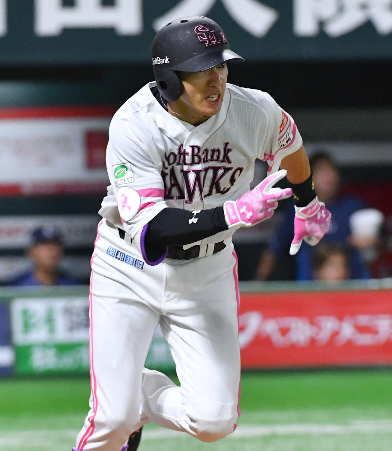 ソフトバンク対西武　9回裏ソフトバンク1死二塁、柳田は同点の右前適時打を放つ（撮影・岩下翔太）