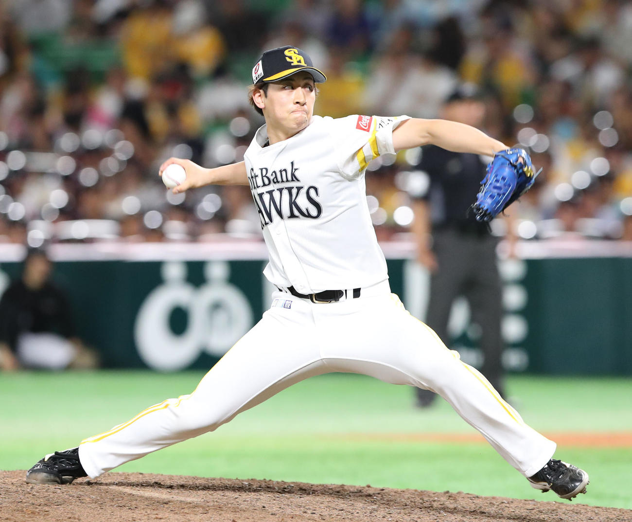 ソフトバンク対日本ハム　3番手で登板した大山（撮影・鬼束羽瑠菜）