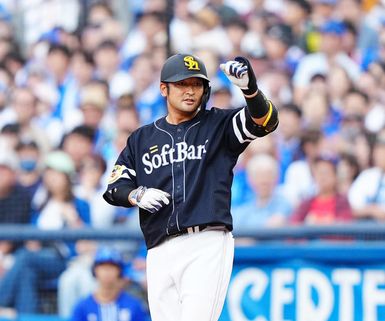 ソフトバンク嶺井博希（2024年撮影）