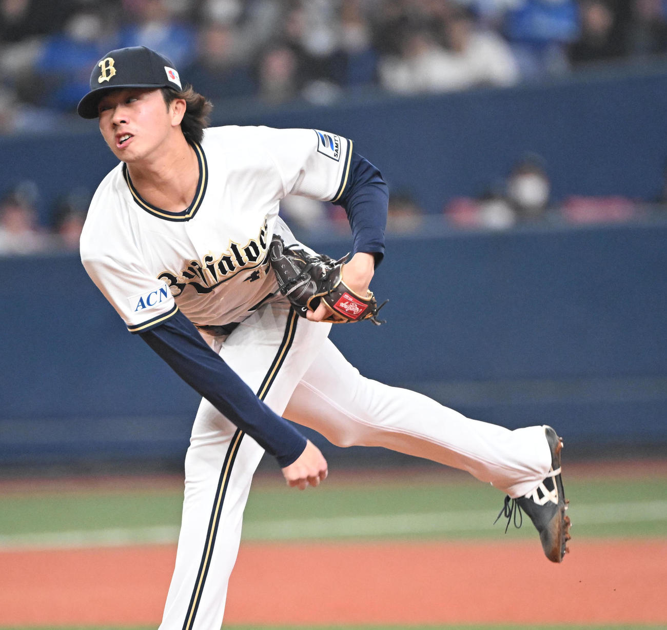オリックス対DeNA 7回に登板するオリックス片山（撮影・和賀正仁）