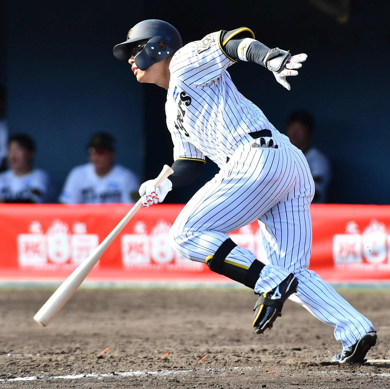 阪神原口文仁（2025年10月9日撮影）