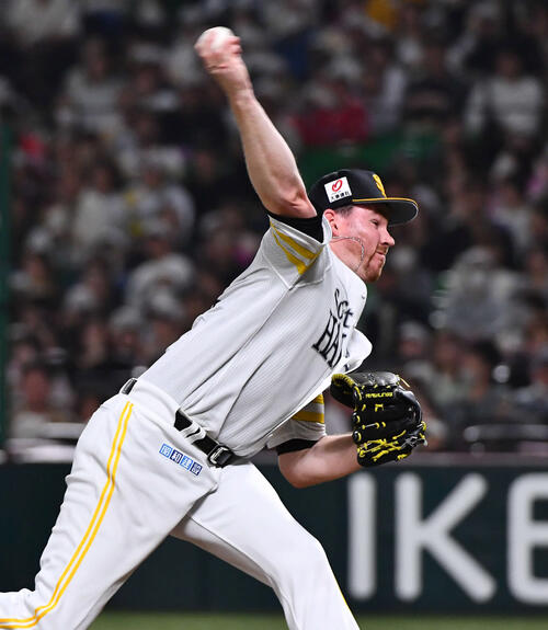 ソフトバンク対日本ハム　ソフトバンク先発のスチュワート（撮影・岩下翔太）