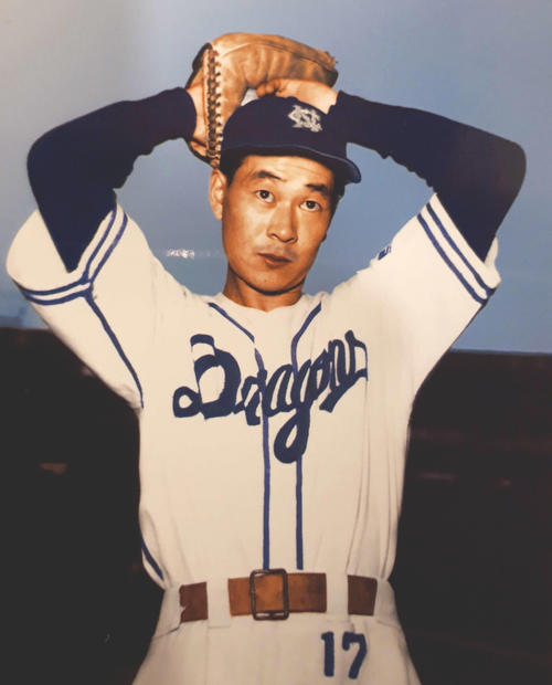 中日時代の丸山二三雄さん（50年ごろ、丸山美和子さん提供）