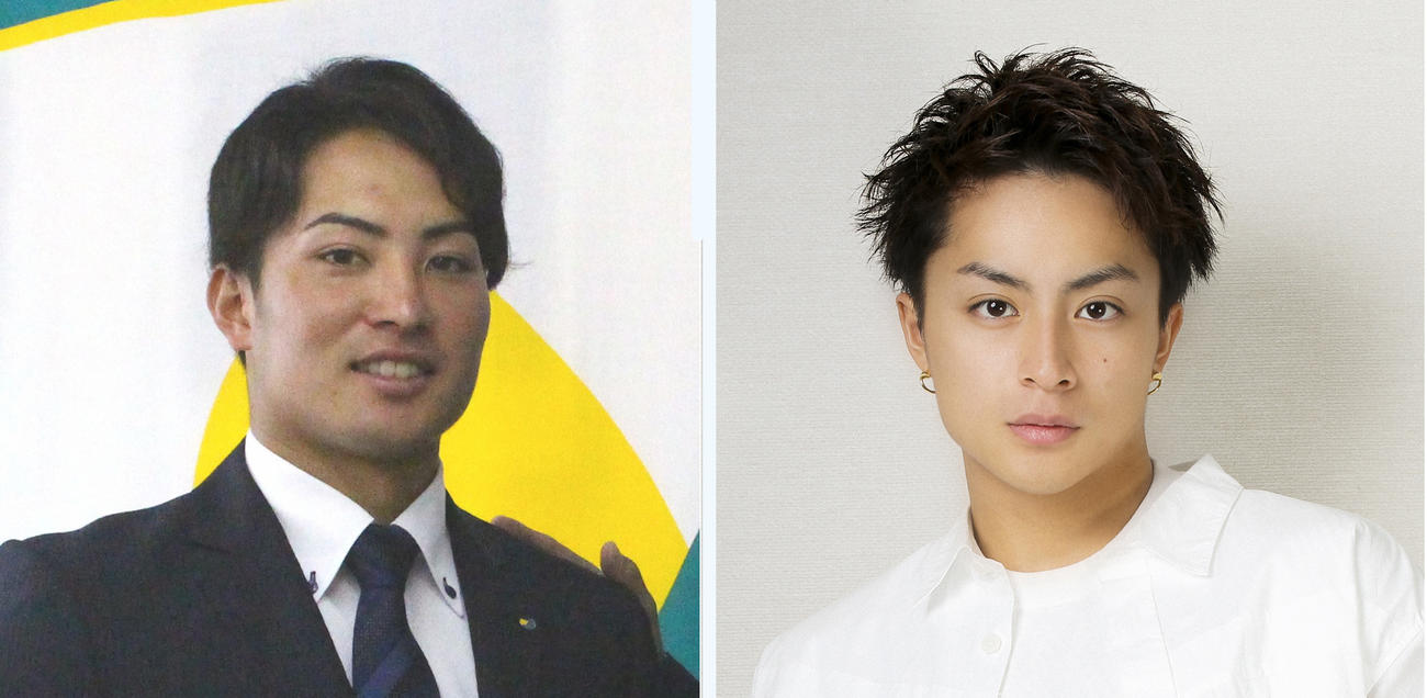 白浜亜嵐（右）にそっくり？　ヤクルトの吉田成