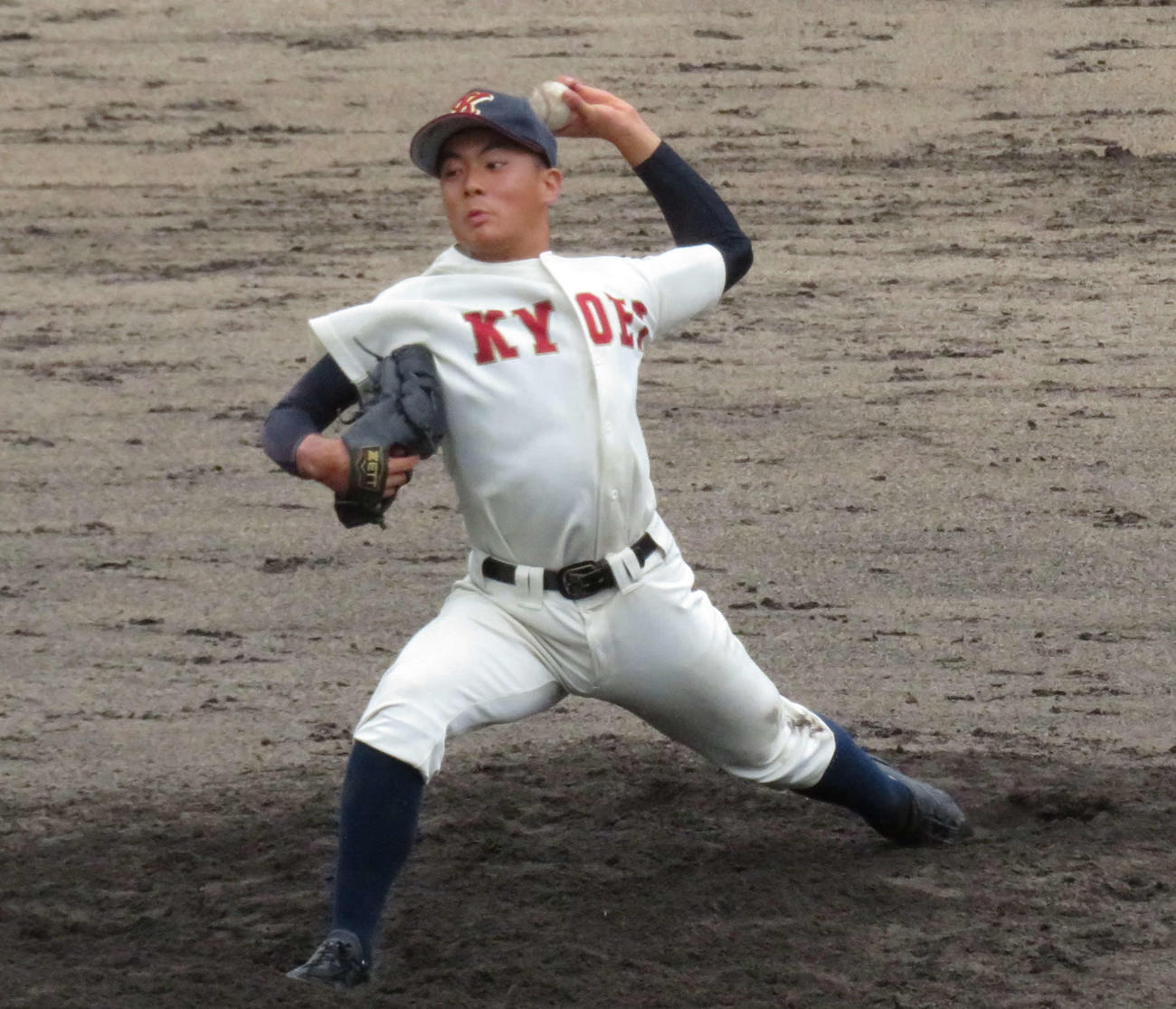 7月、綾部戦で公式戦初登板を果たした京都共栄学園・三木