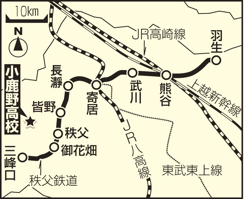 小鹿野高校の地図