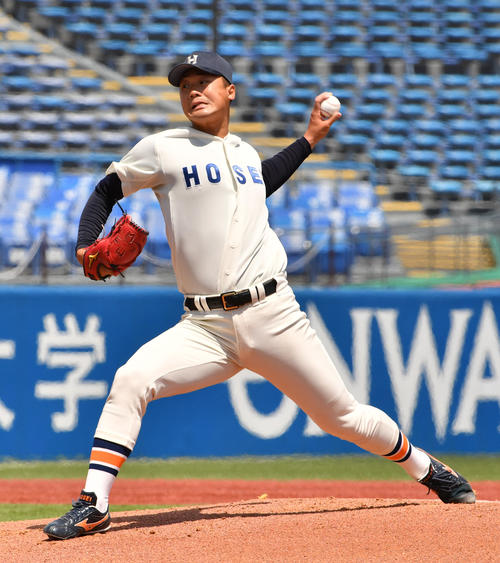 5月23日、東大戦に先発した法大・山下輝