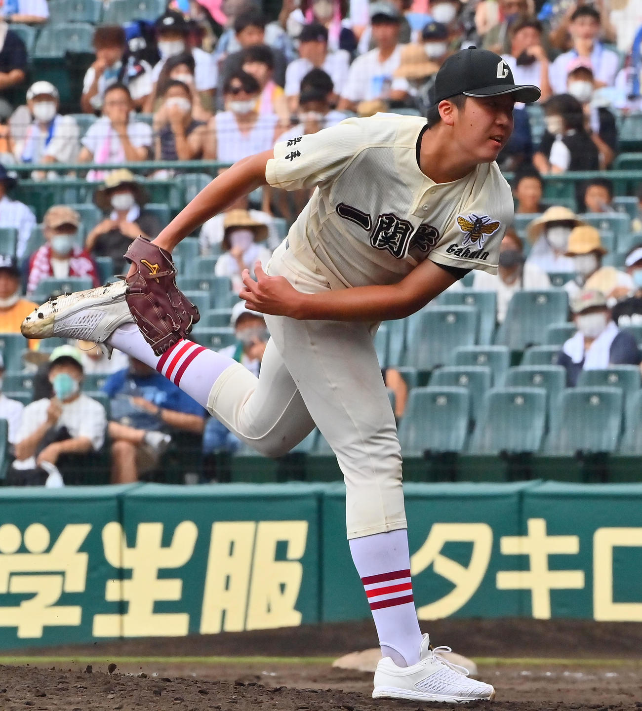 明豊対一関学院　7回表に登板する一関学院3番手の高沢（撮影・和賀正仁）