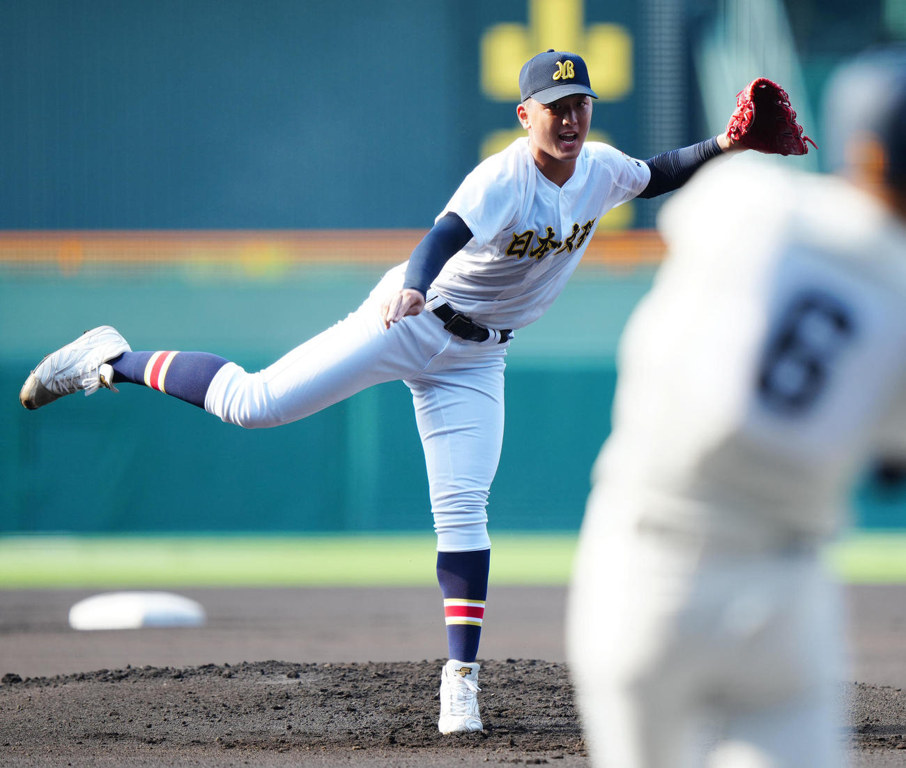22年8月8日、全国高校野球　海星対日本文理　日本文理先発の田中