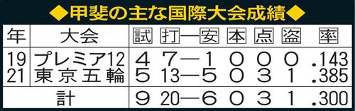 甲斐の主な国際大会成績