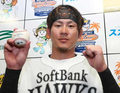 侍ジャパンに招集されたソフトバンク牧原大は活躍を誓う(撮影・梅根麻紀)