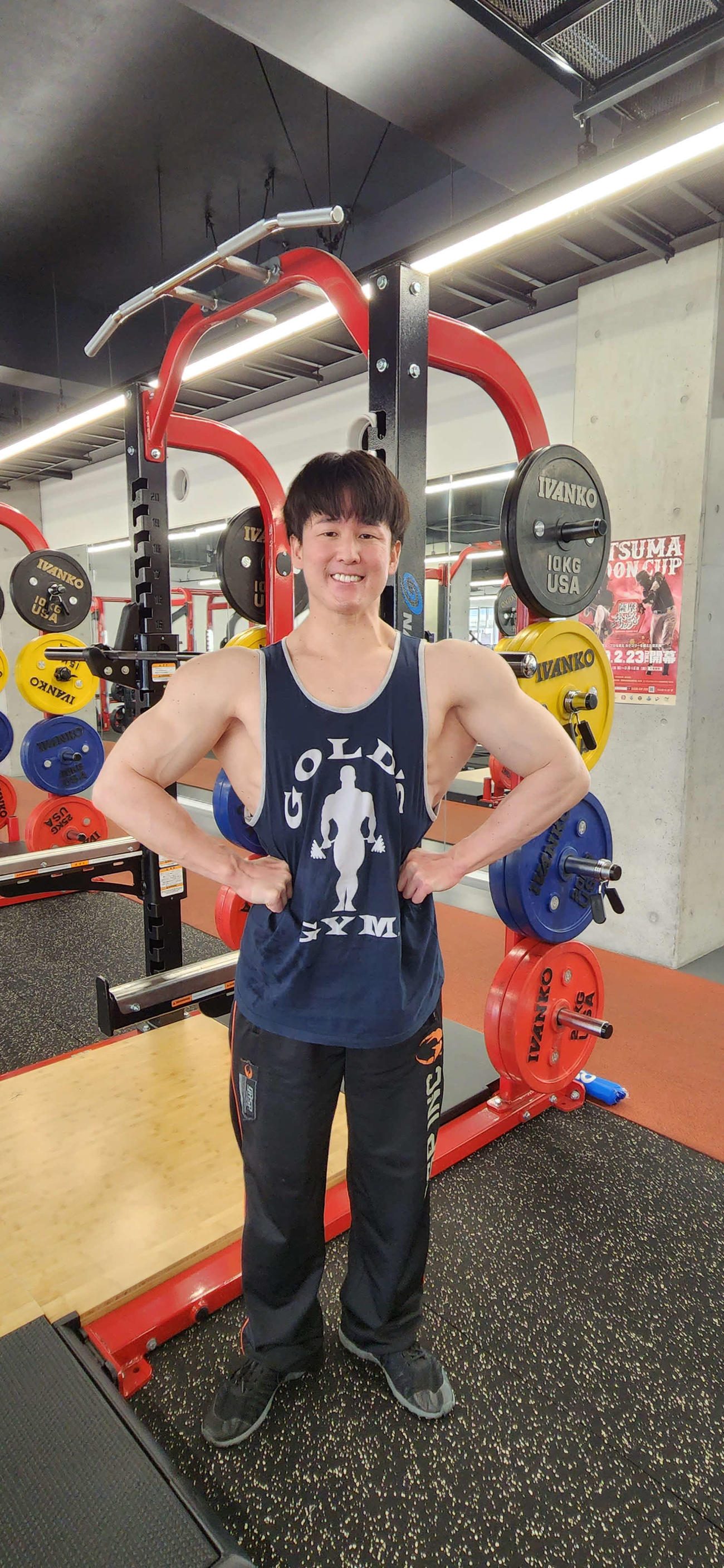 母校、亜大の日の出キャンパスに新しく建設されたトレーニングセンターでトレーニングをするOBの阿波野由真さん（撮影・保坂淑子）