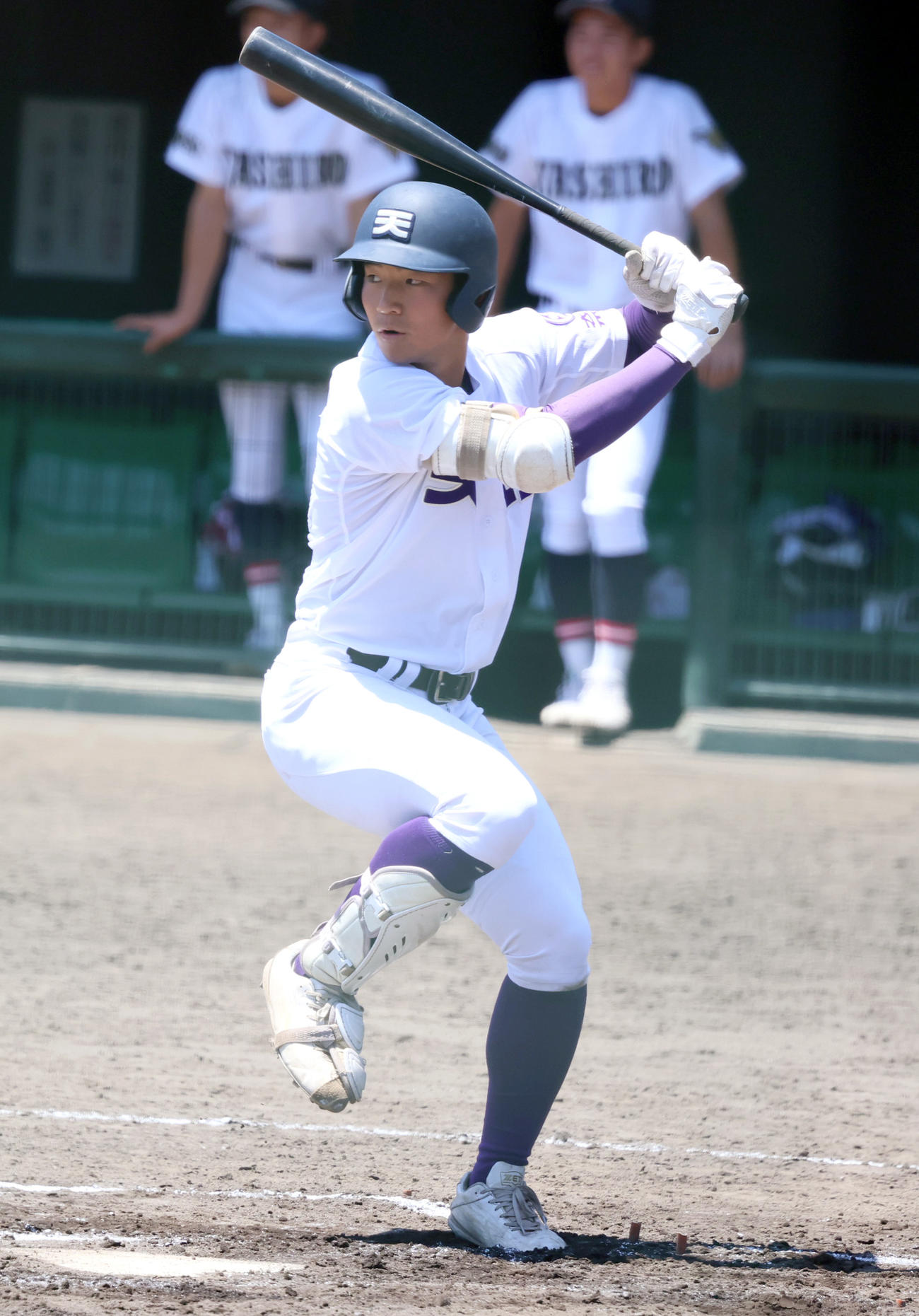 高校野球・春季近畿大会　天理対社　7回表天理1死二塁、打席に立つ松本大和（撮影・上山淳一）＝2024年5月25日、明石トーカロ球場