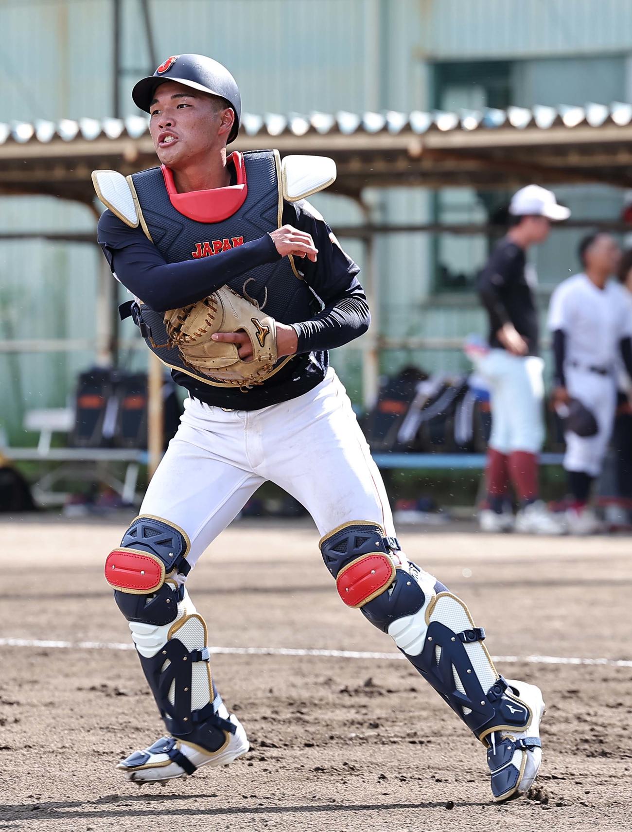 8月、U18日本代表の練習に参加する健大高崎・箱山