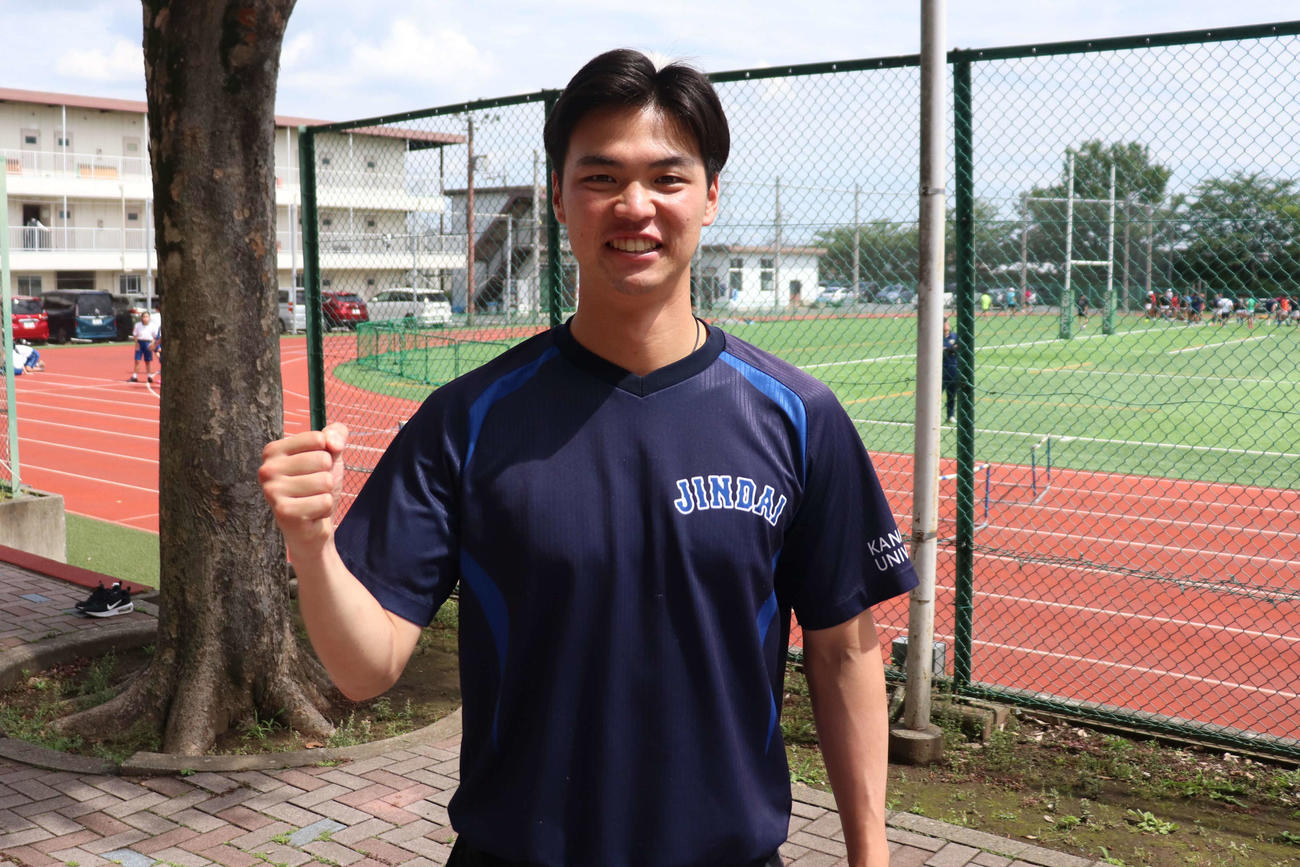 主将として、チームを引っ張る神奈川大・吉岡（撮影・保坂淑子）