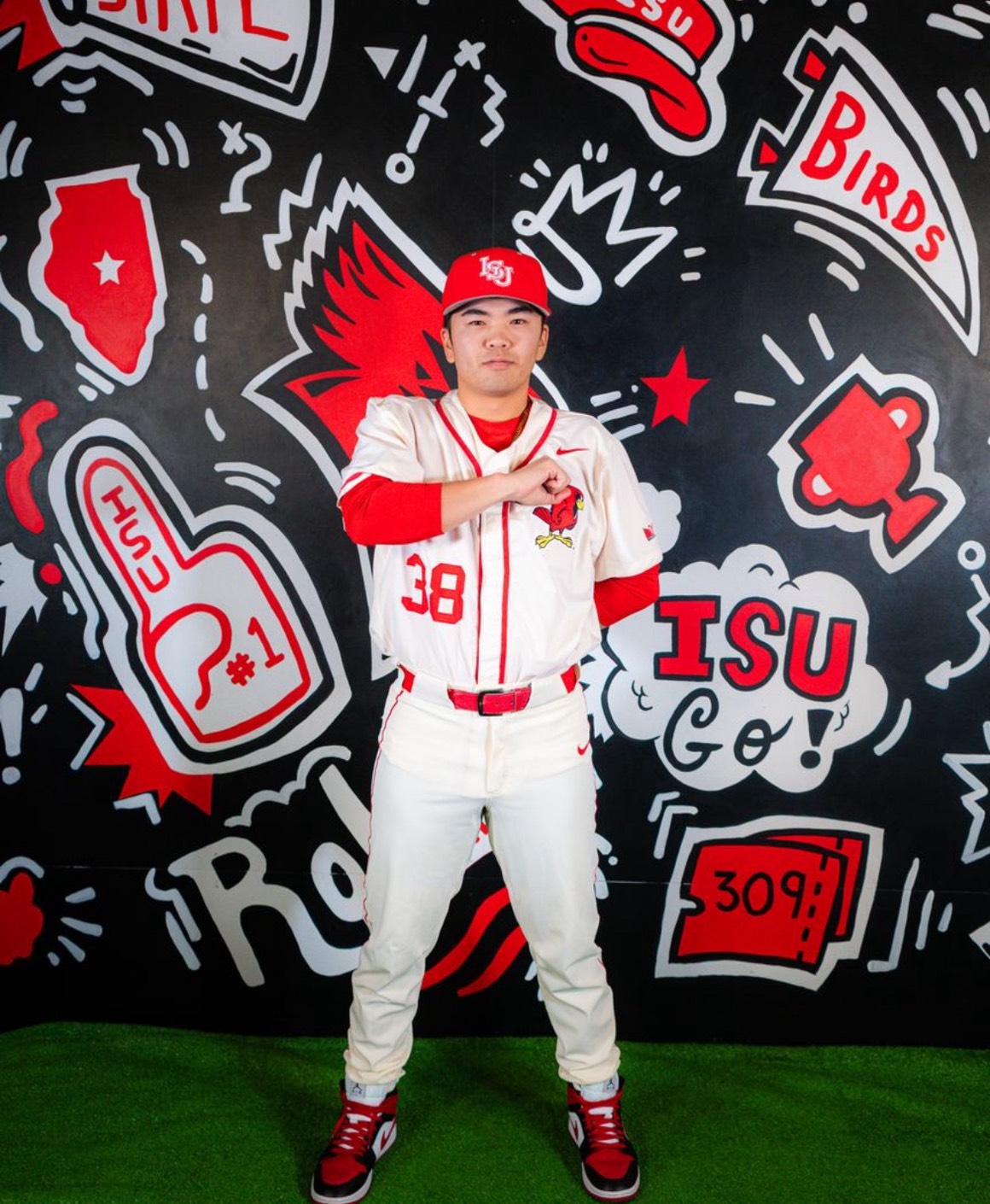 MLBのドラフト指名を目指すイリノイ州立大・奥村秀斗投手。天理高では日本ハム達孝太と同級生だった