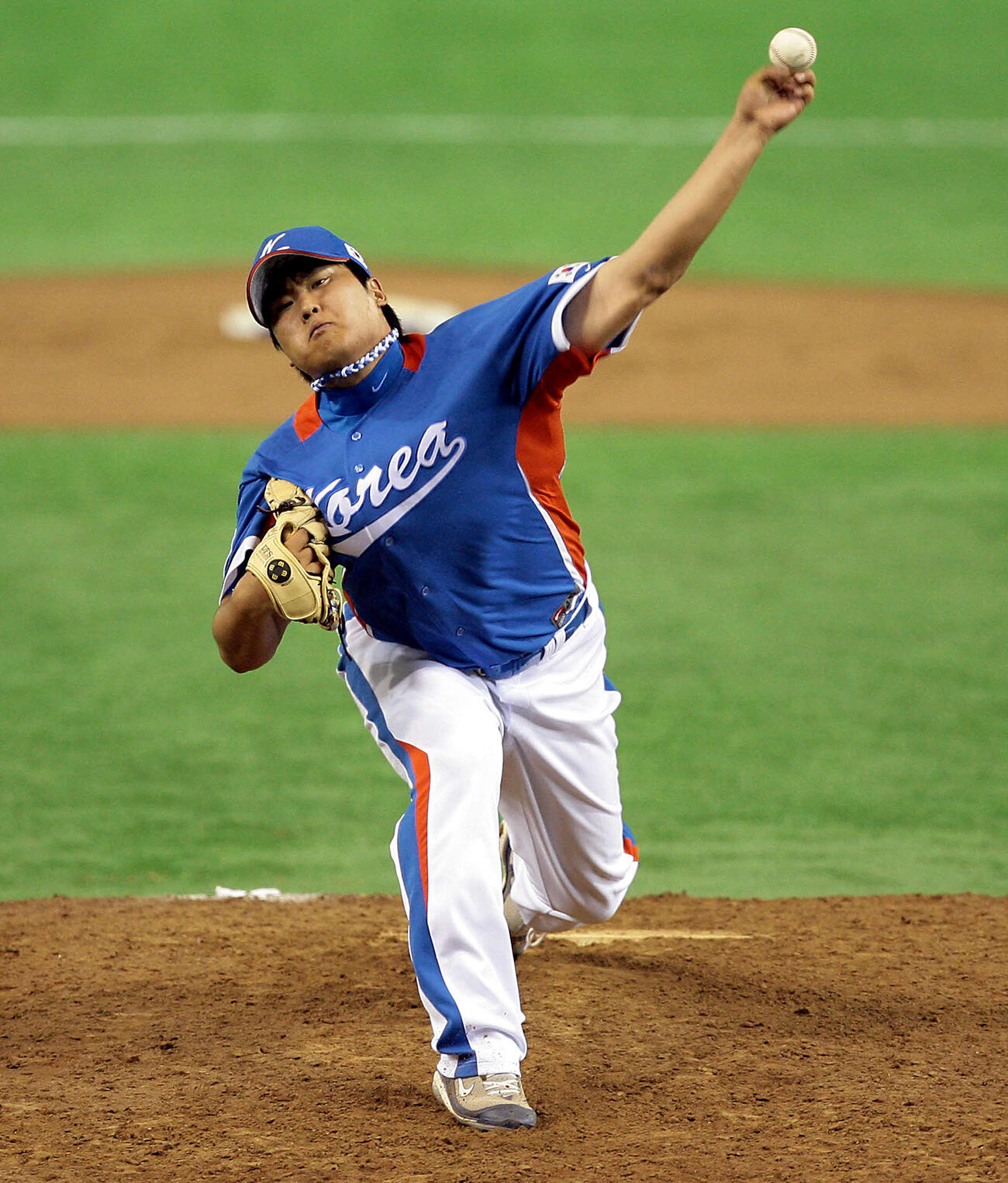 2009年3月、第2回WBC第1ラウンド、日本戦で登板した韓国・柳賢振