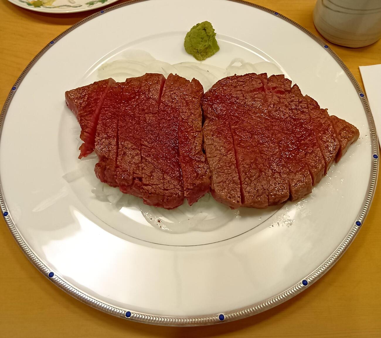 長嶋さんがいつもオーダーしたヒレステーキ250グラム（撮影・沢田啓太郎）
