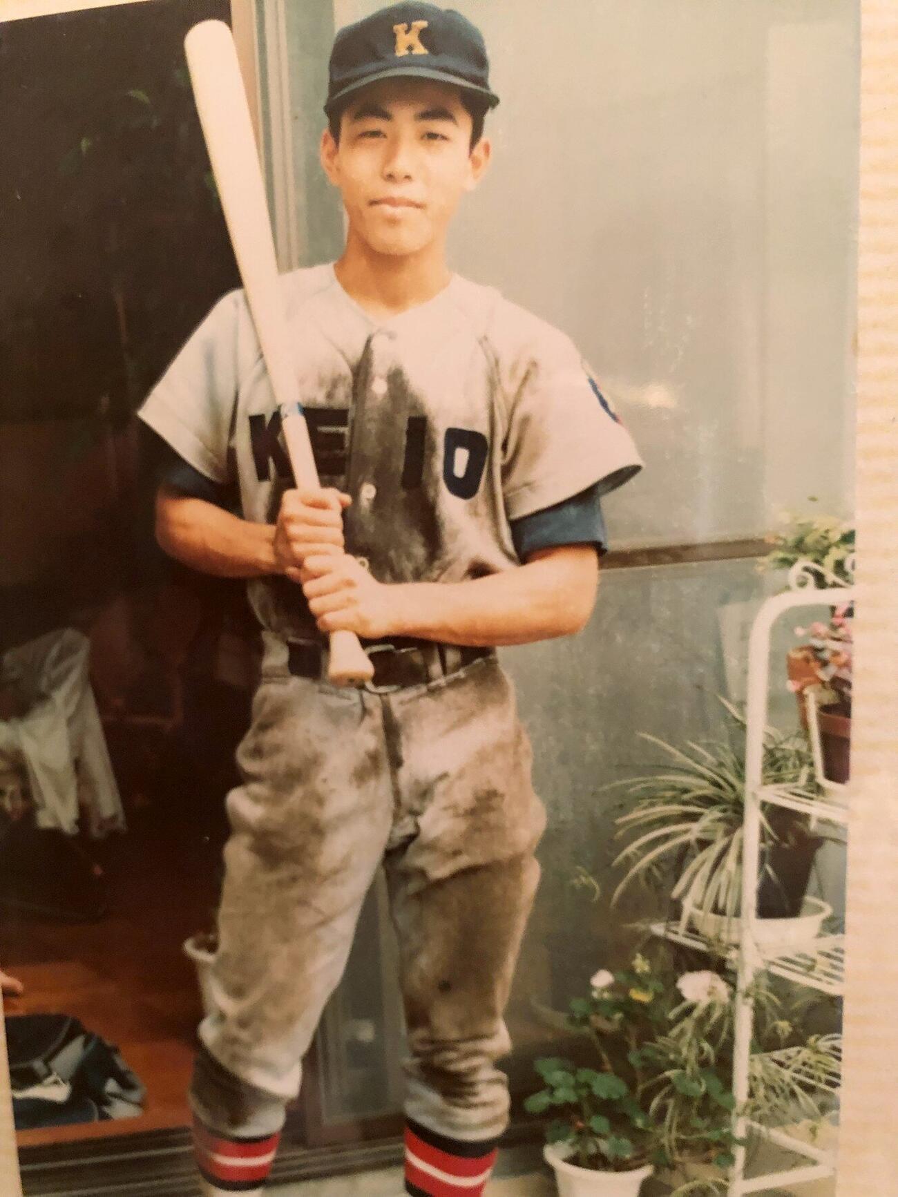 慶応高校時代の友成晋也さん（提供：JーABS）