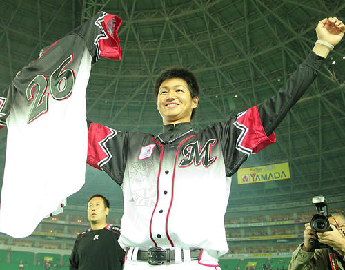 08年4月、ロッテのルーキー唐川はプロ初先発初勝利
