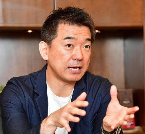 高校野球について話をする前大阪市長の橋下徹氏（撮影・清水貴仁）