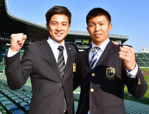 熊谷敬宥（左）と島田海吏（２０１７年１２月３日撮影）