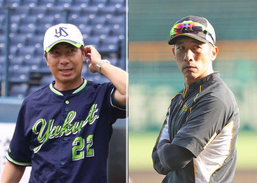 ヤクルト高津監督（左）と阪神矢野監督