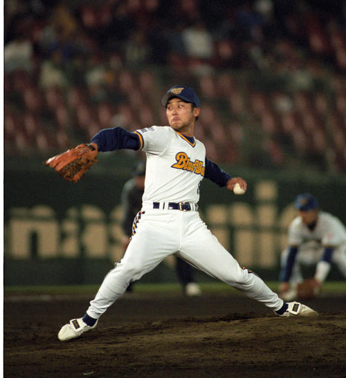 97年4月18日、日本ハム戦でプロ初登板に臨む
オリックス時代の嘉勢敏弘氏