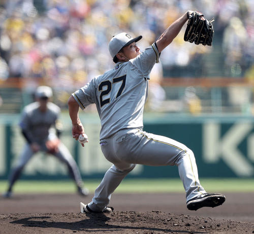 阪神対巨人　完封勝利の阪神伊藤将（2022年5月22日撮影）