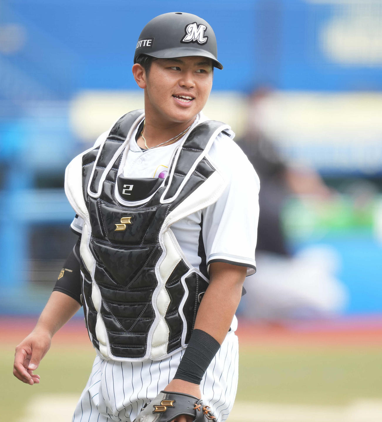 ロッテ松川虎生（2023年4月6日撮影）