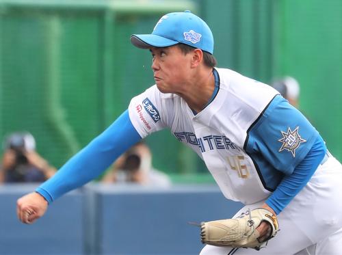 日本ハム畔柳亨丞（2023年2月9日撮影）