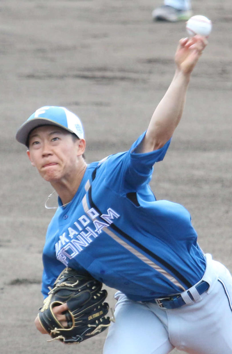 日本ハム矢沢宏太（2024年2月21日撮影）