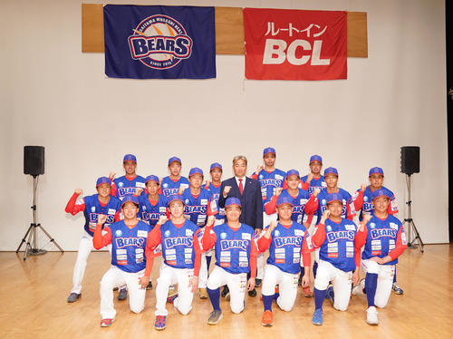 BCリーグ　埼玉武蔵ヒートベアーズの選手ら（2023年3月18日撮影）